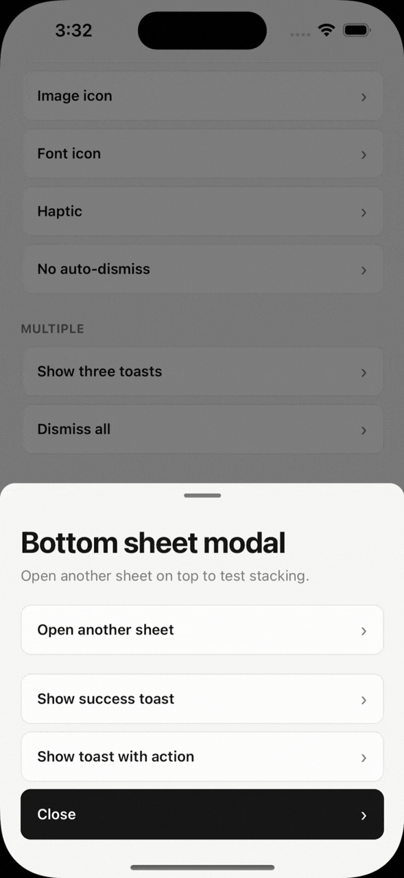 Bottom sheets & dialog windows — iOS